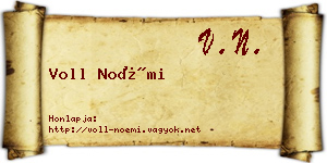 Voll Noémi névjegykártya